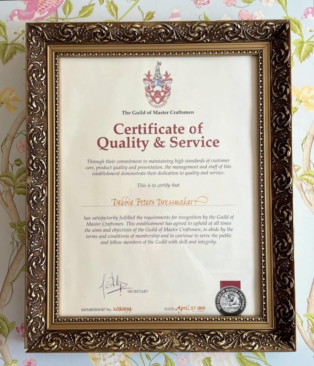 Framed Guild of Master Craftsmen Certificate of Quality and Service